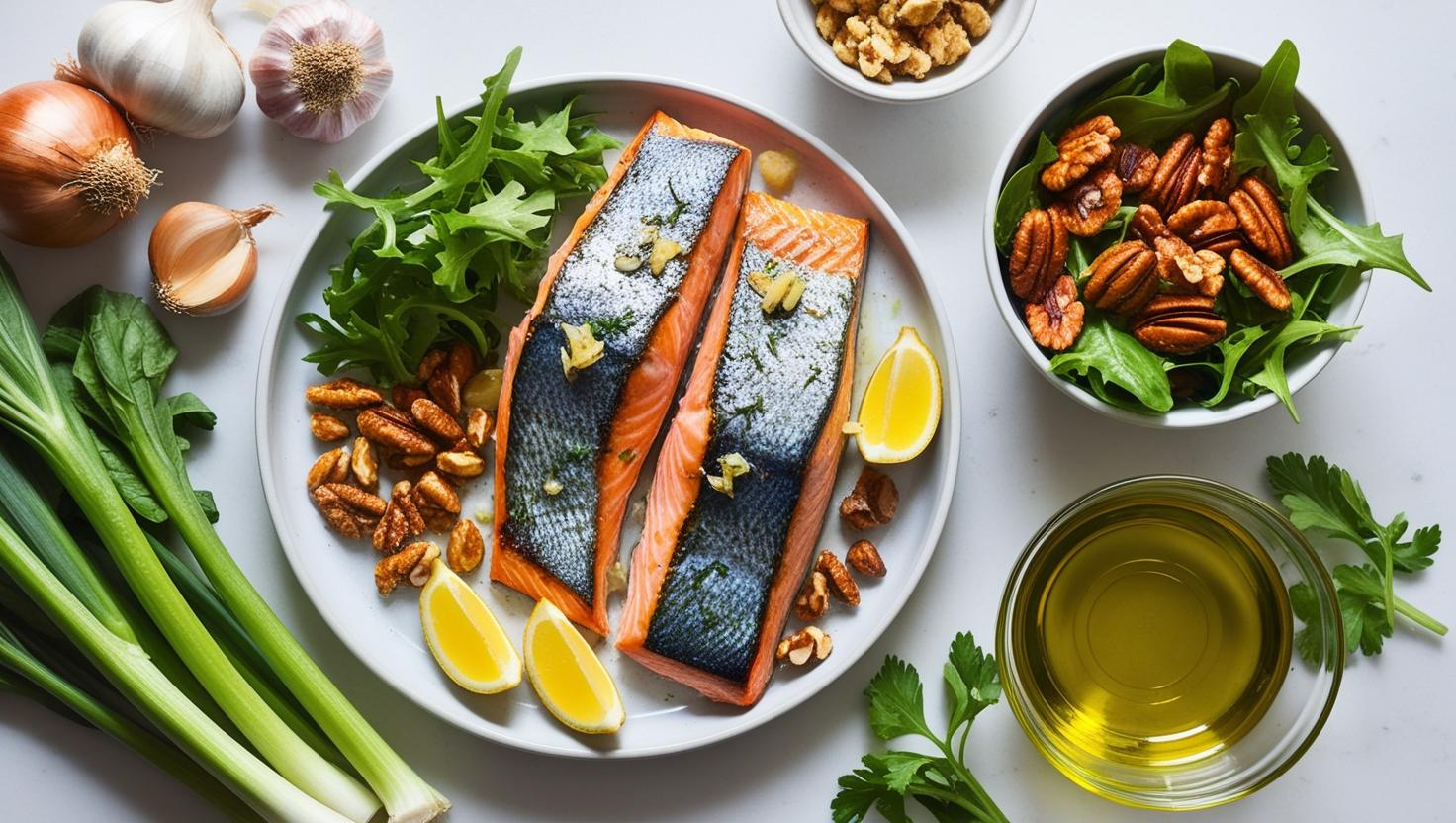 야채,생선,견과류 그림