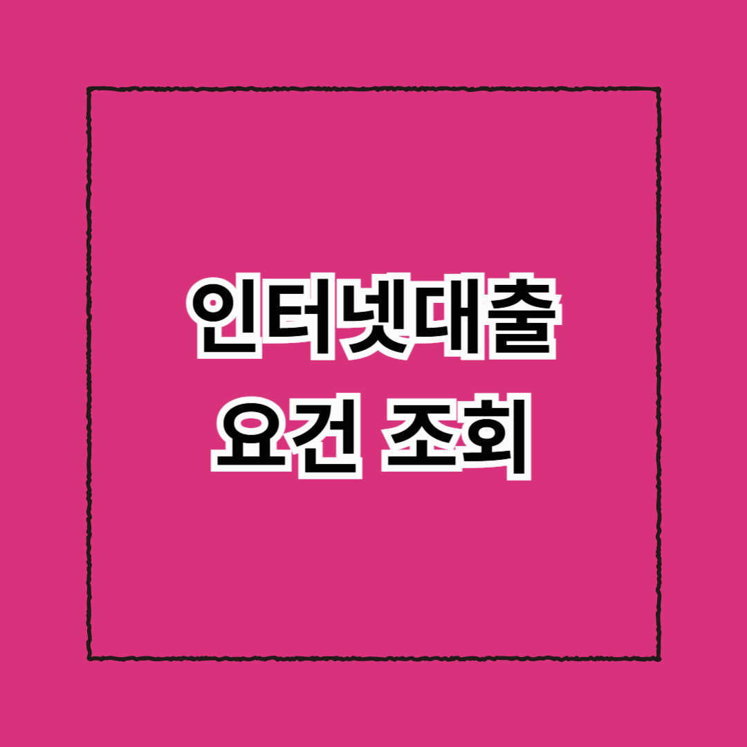 인터넷대출 요건 조회