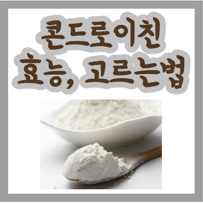 콘드로이친 효능&#44; 복용법 정리