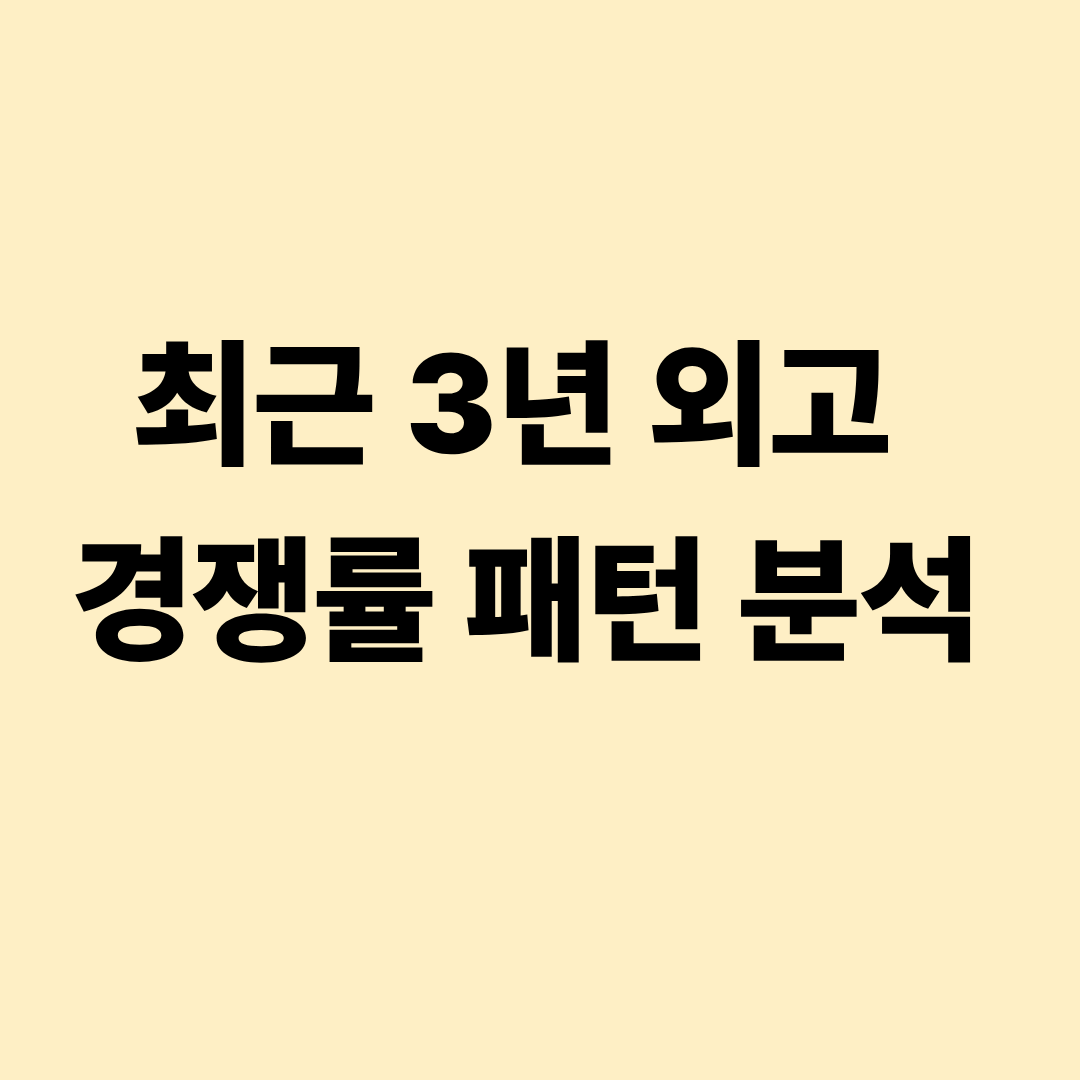 최근 3년 외고 경쟁률 흐름 그래프 이미지