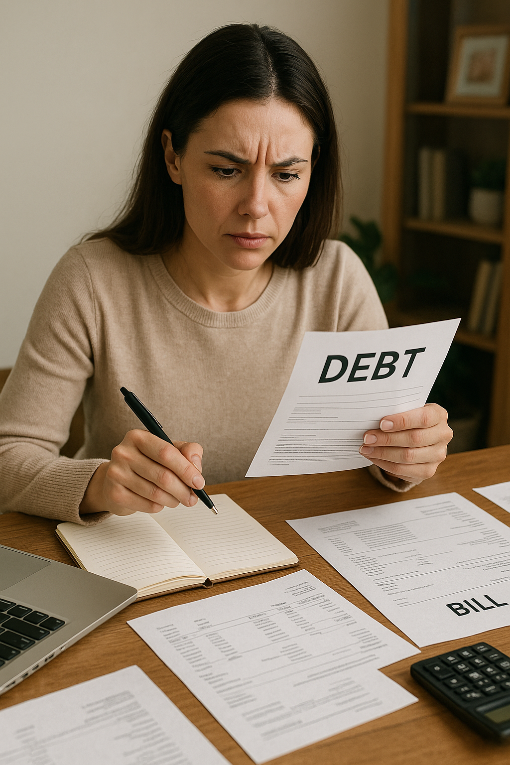 부채를 관리하는 모습