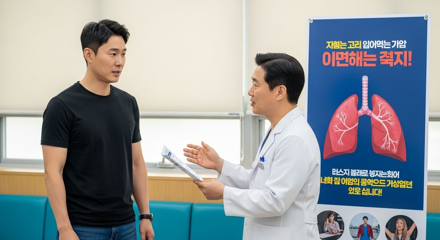 폐암 검진 관련 상담받는 남성