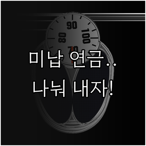 국민연금 미납 보험료 분할납부 신청 ..