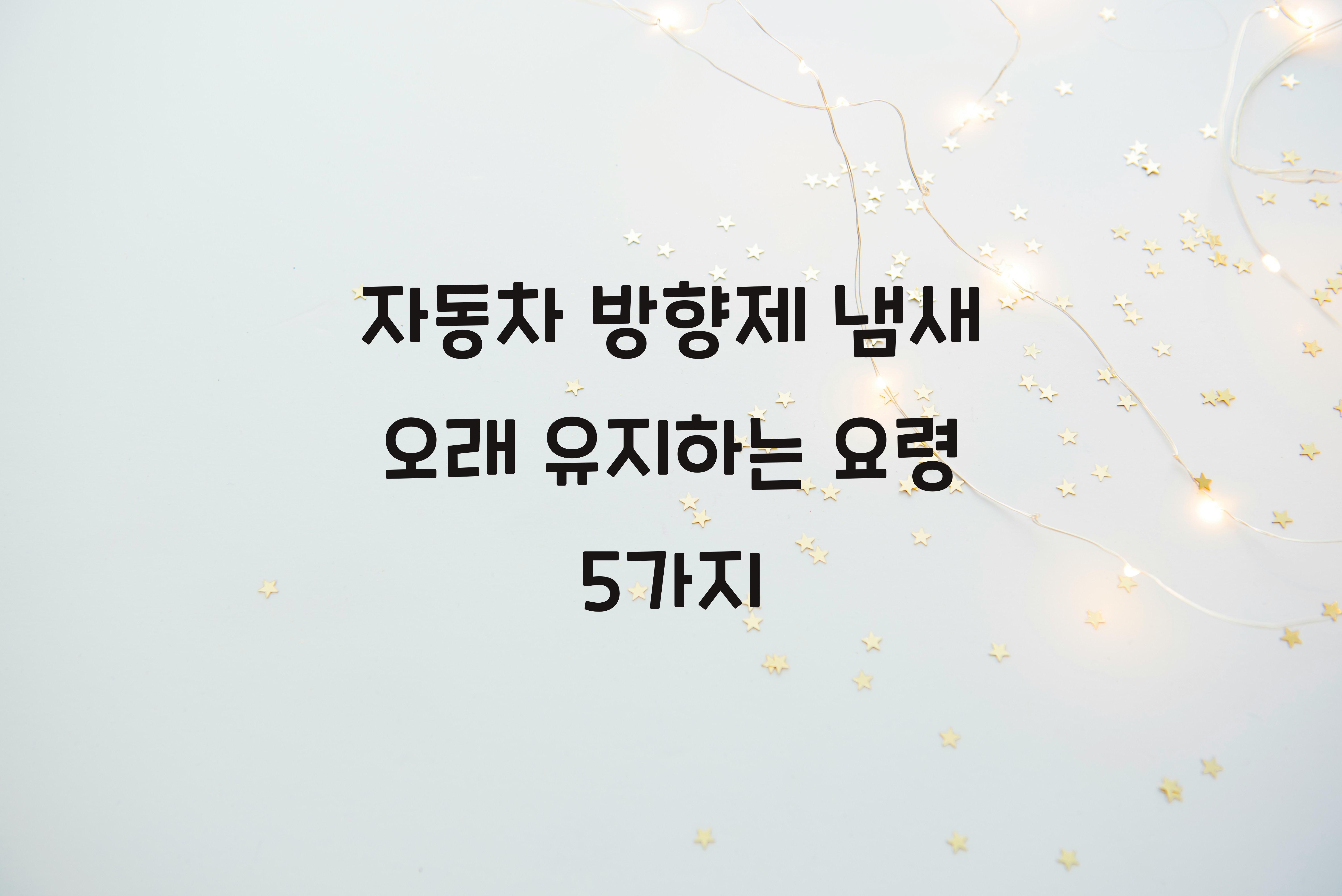 자동차 방향제 냄새 오래 유지하는 요령