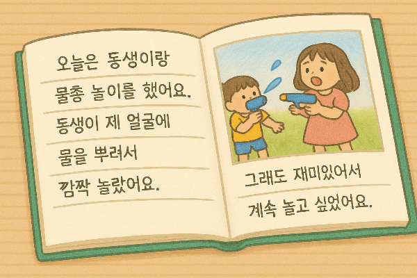 1학년 그림일기, 일기쓰기 예시 이미지