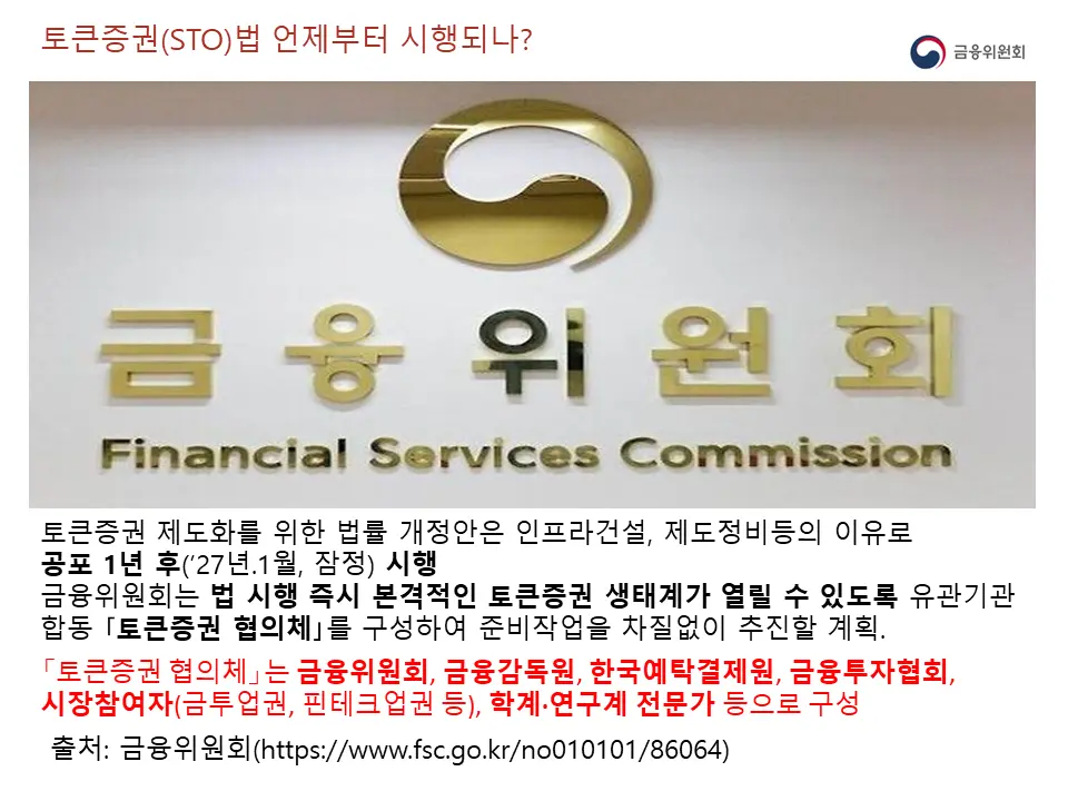 토큰증권법 시행시기