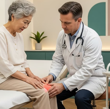 노인 무릎 검사