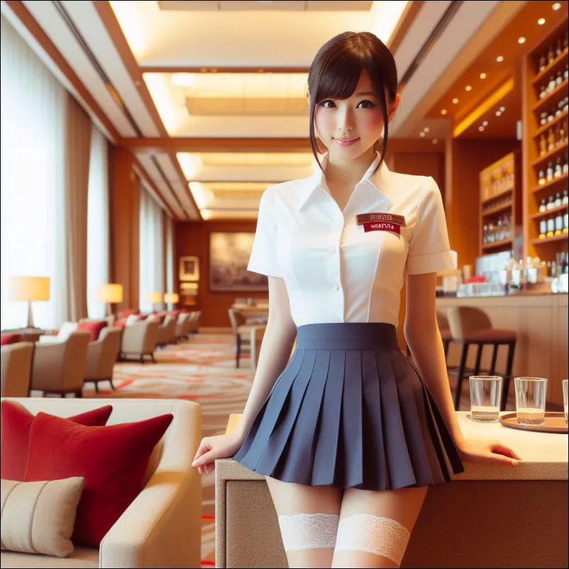 메리어트 본보이 호텔에서 서 있는 여행자