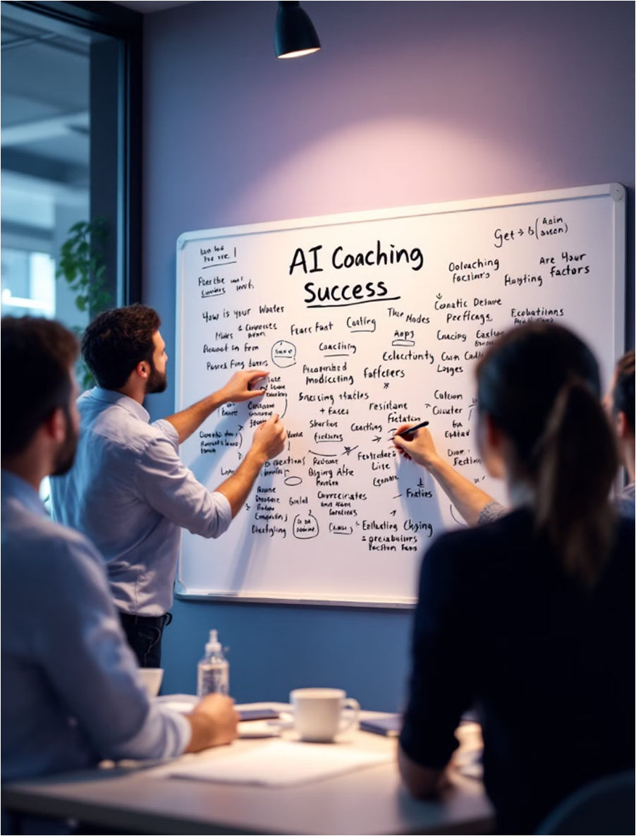 AI 기반 코칭 플랫폼 성공 전략 회의 by AI 생성