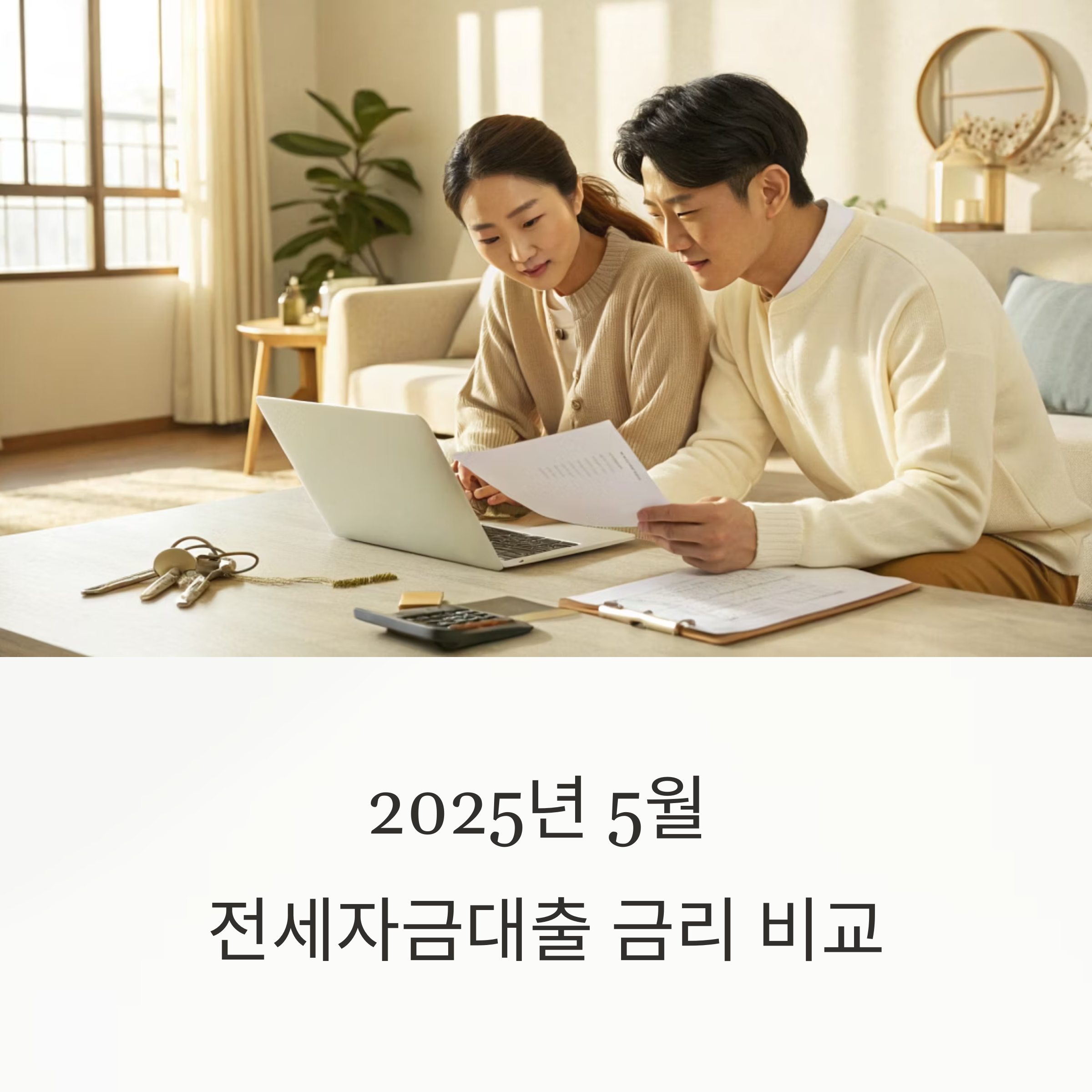 2025년 5월 전세자금대출 금리 비교: 최저금리 은행 TOP 3