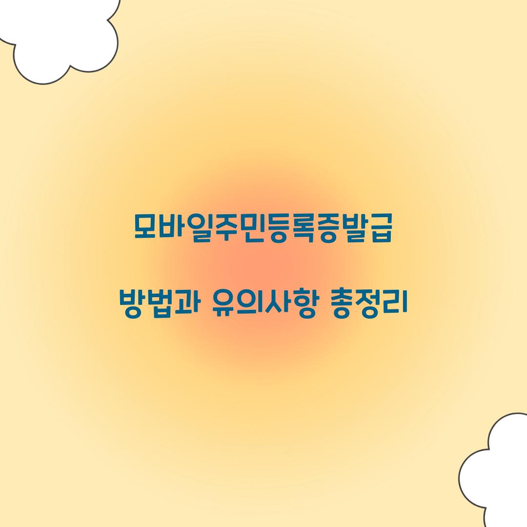 모바일주민등록증발급