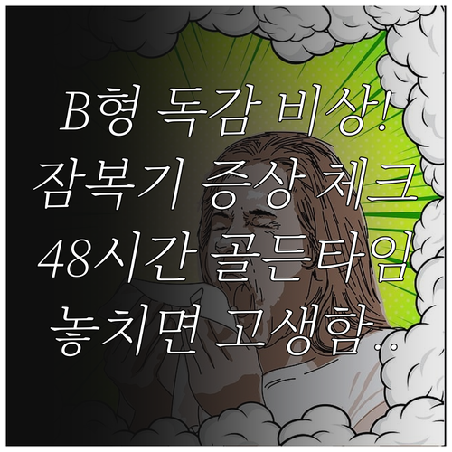B형 독감 잠복기 증상 및 항바이러스..