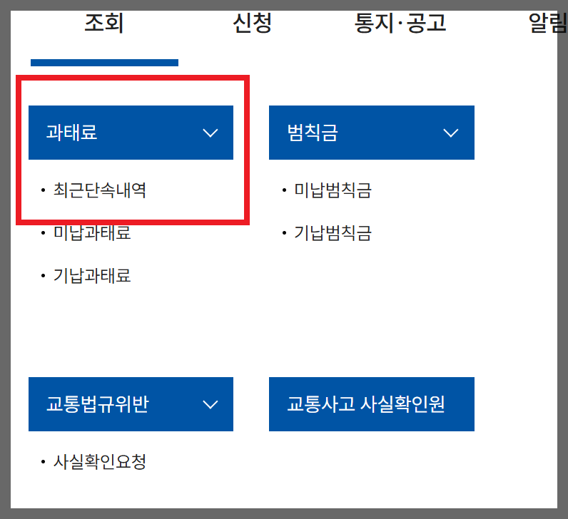 속도위반 실시간 조회