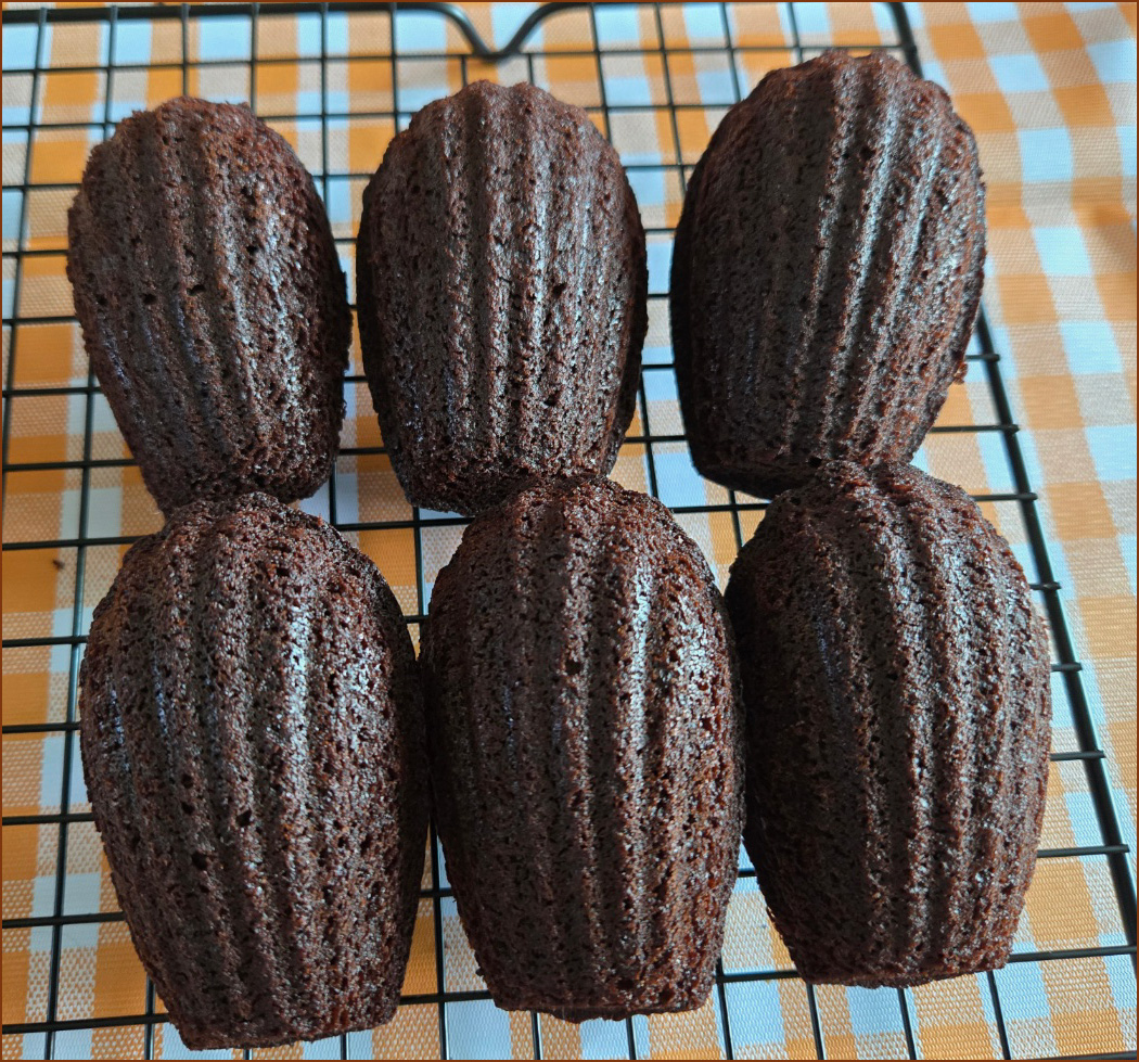 완성된 초코마들렌의 진열된 모습