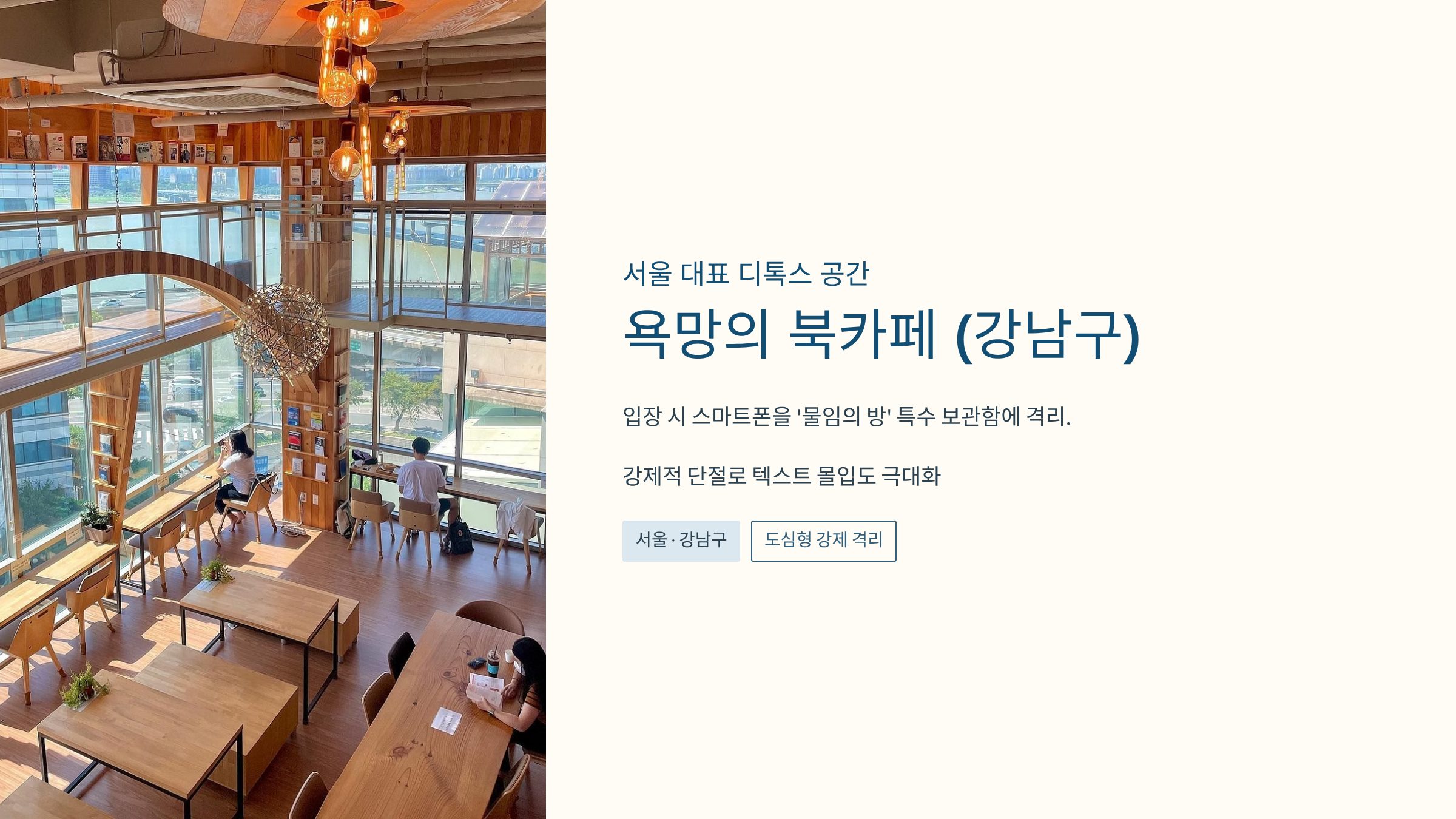 욕망의 북카페: 디지털 기기 전면 금지를 통한 몰입의 재발견