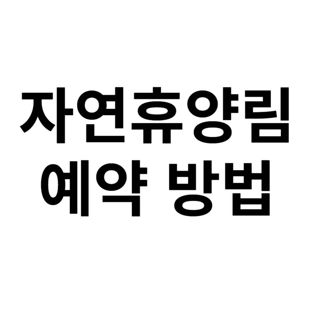 자연휴양림 예약 방법