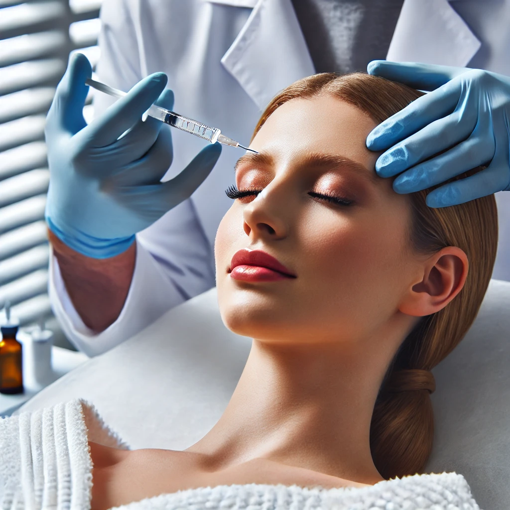 피부과에서 비타민과 영양소를 주입하는 메조테라피 시술 장면