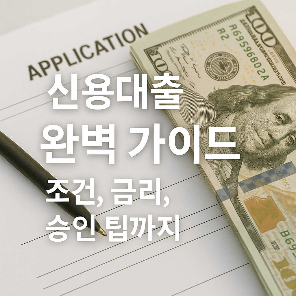 신용대출 완벽 가이드: 조건, 금리, 승인 팁까지!