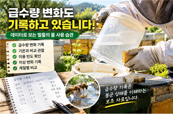 급수기 청소 작업 중인 장면