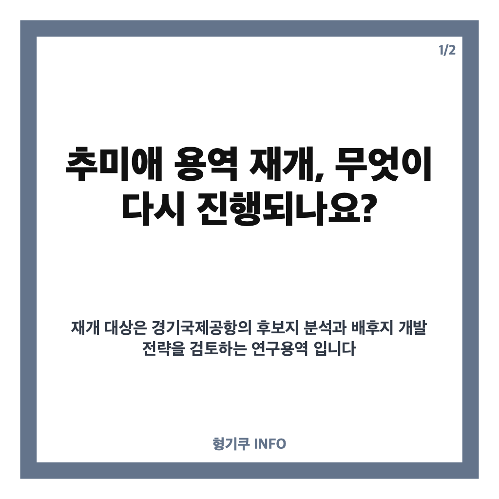 추미애 용역 재개, 경기국제공항 추진 배경과 공정성 논란은? 카드뉴스 1