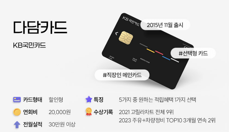 kb국민카드-다담카드-이미지