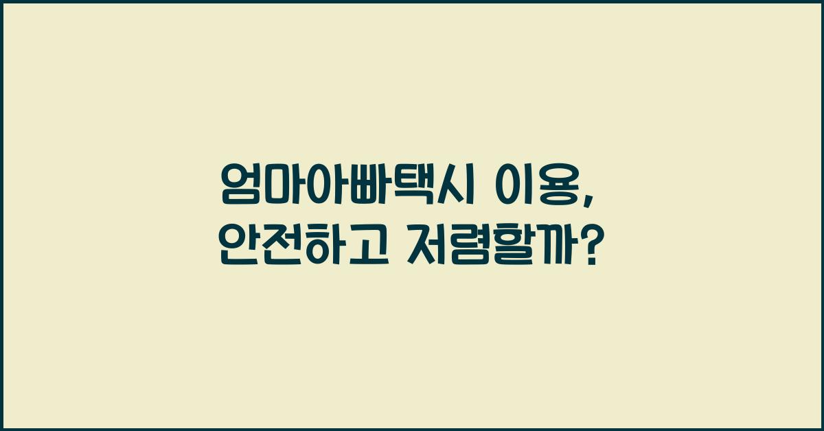 엄마아빠택시 이용