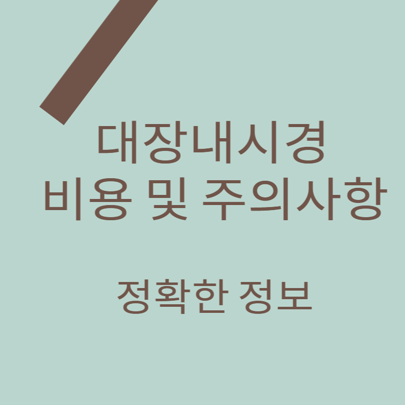 대장내시경 비용 및 주의사항 정확한 정보 썸네일 이미지입니다.