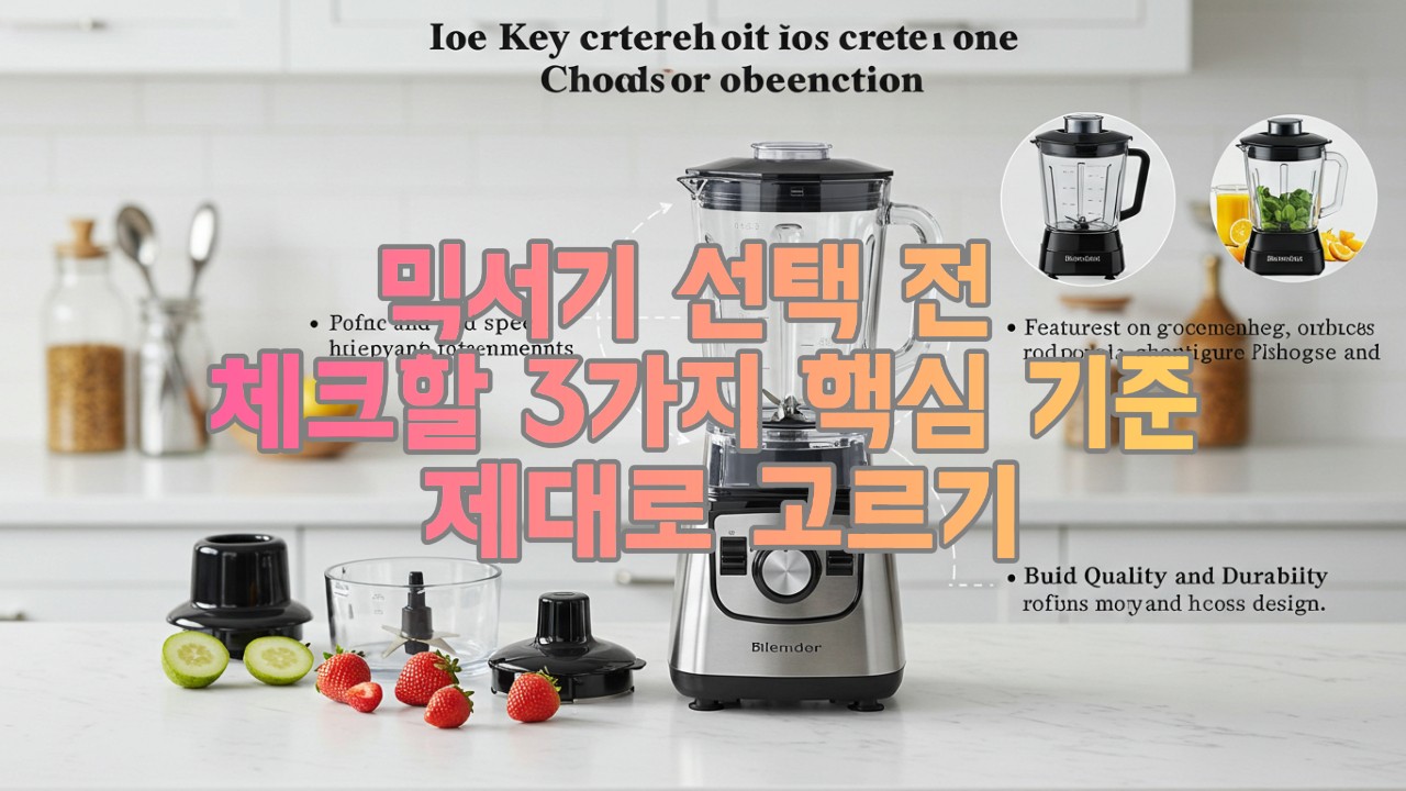 믹서기 선택 전 체크할 3가지 핵심 기준 제대로 고르기
