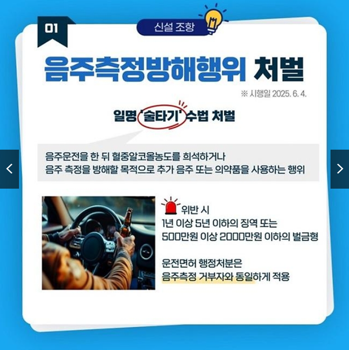 음주측정방해행위 처벌