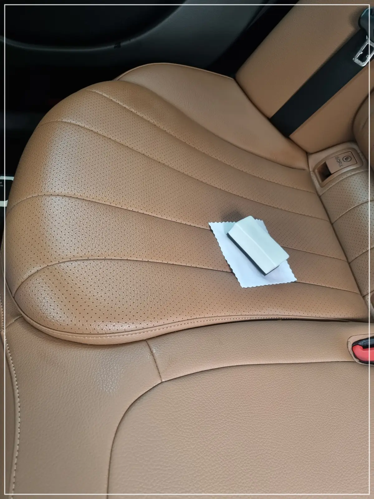 자동차가죽코팅제-폼포나치-셀프 코팅한 자동차시트