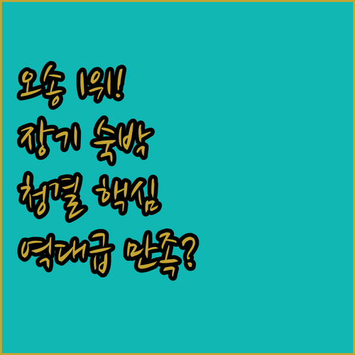 청주 오송 호텔 추천 장기 숙박 청결..