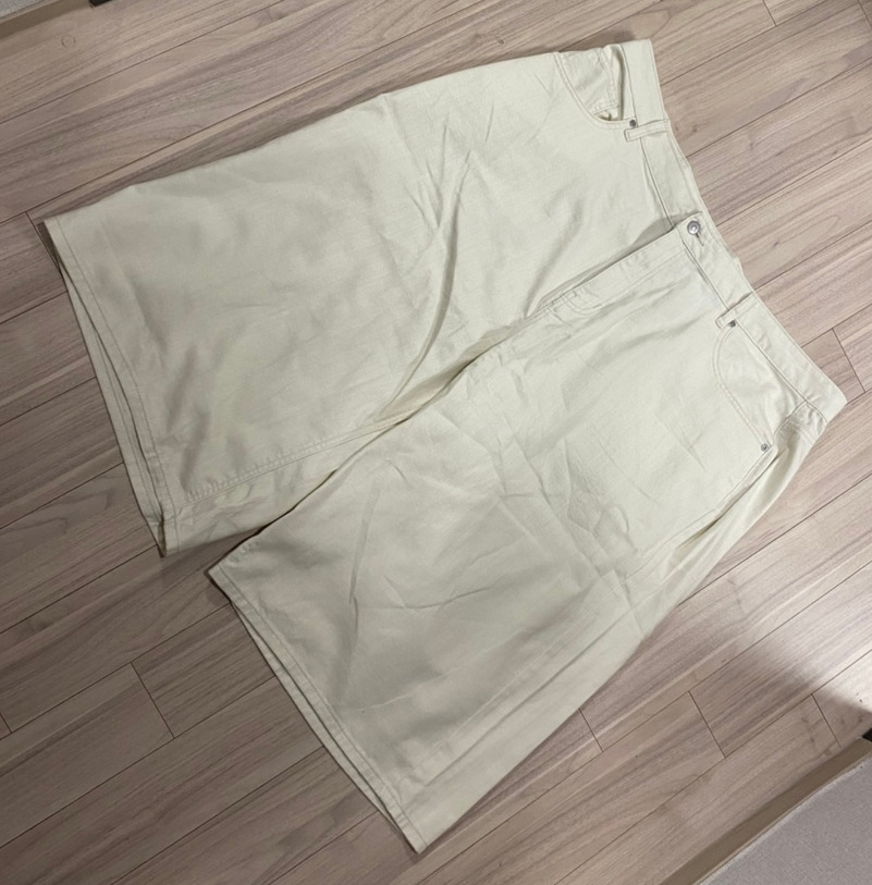 무신사스탠다드 린넨 라이크 롱 버뮤다 데님 팬츠 [크림]