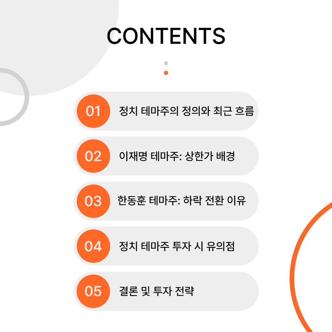 이재명 한동훈 관련주 테마주