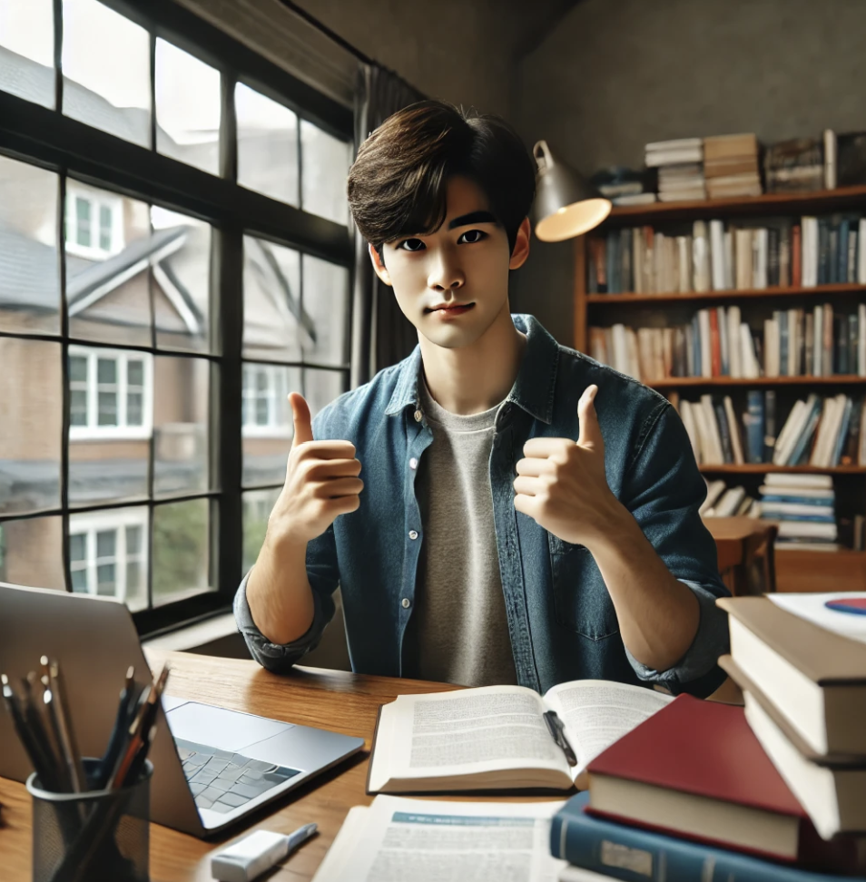 대학생이 학업에 전념하는 모습