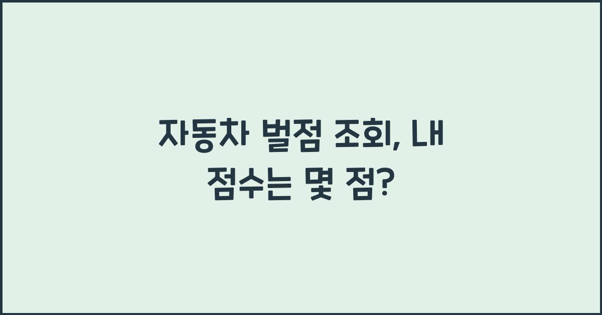 자동차 벌점 조회