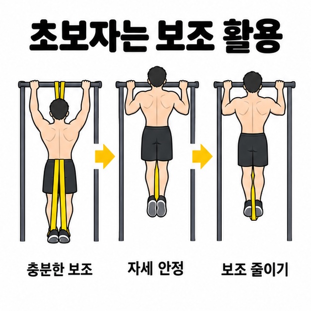 보조 머신의 도움을 충분히 받다가 자세가 안정되면 보조를 줄이는 비교