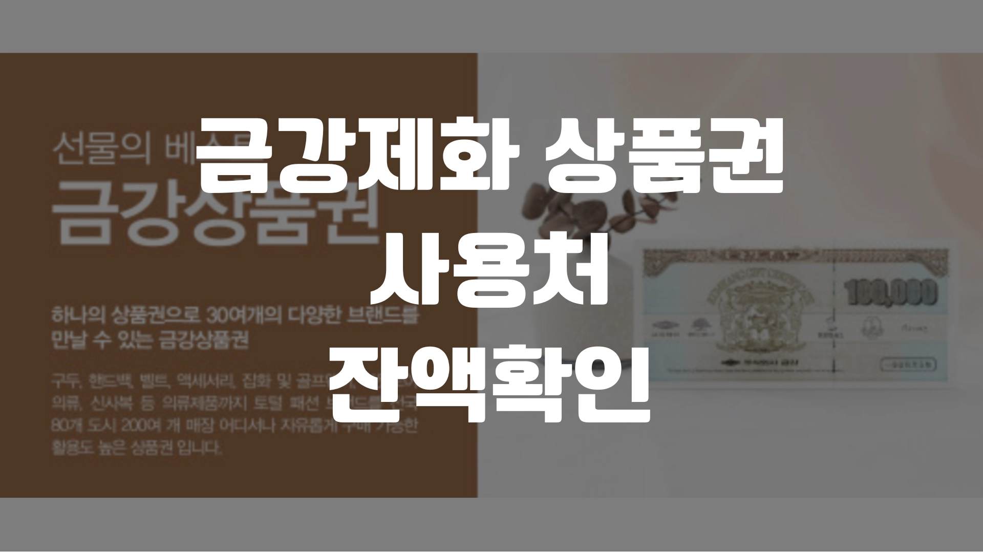 금강제화 상품권 사용처 잔액확인 총정리! 포스팅 섬네일