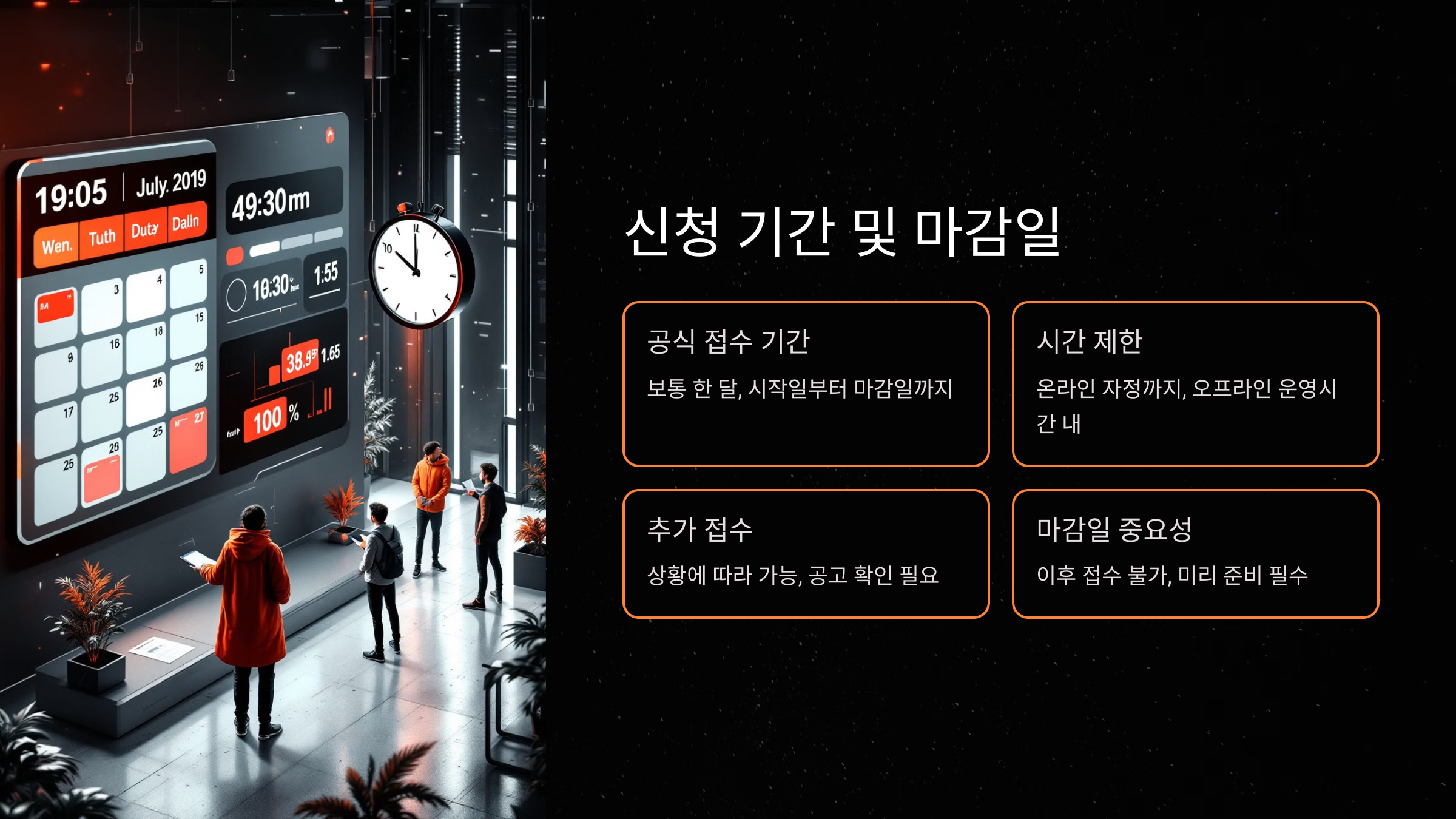 신청 기간 및 마감일