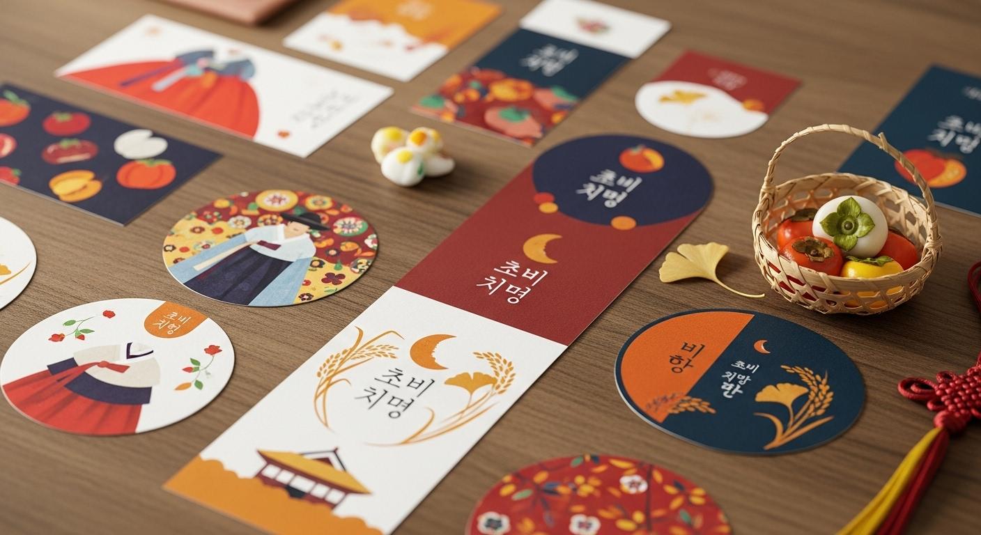 추석 라벨 도안