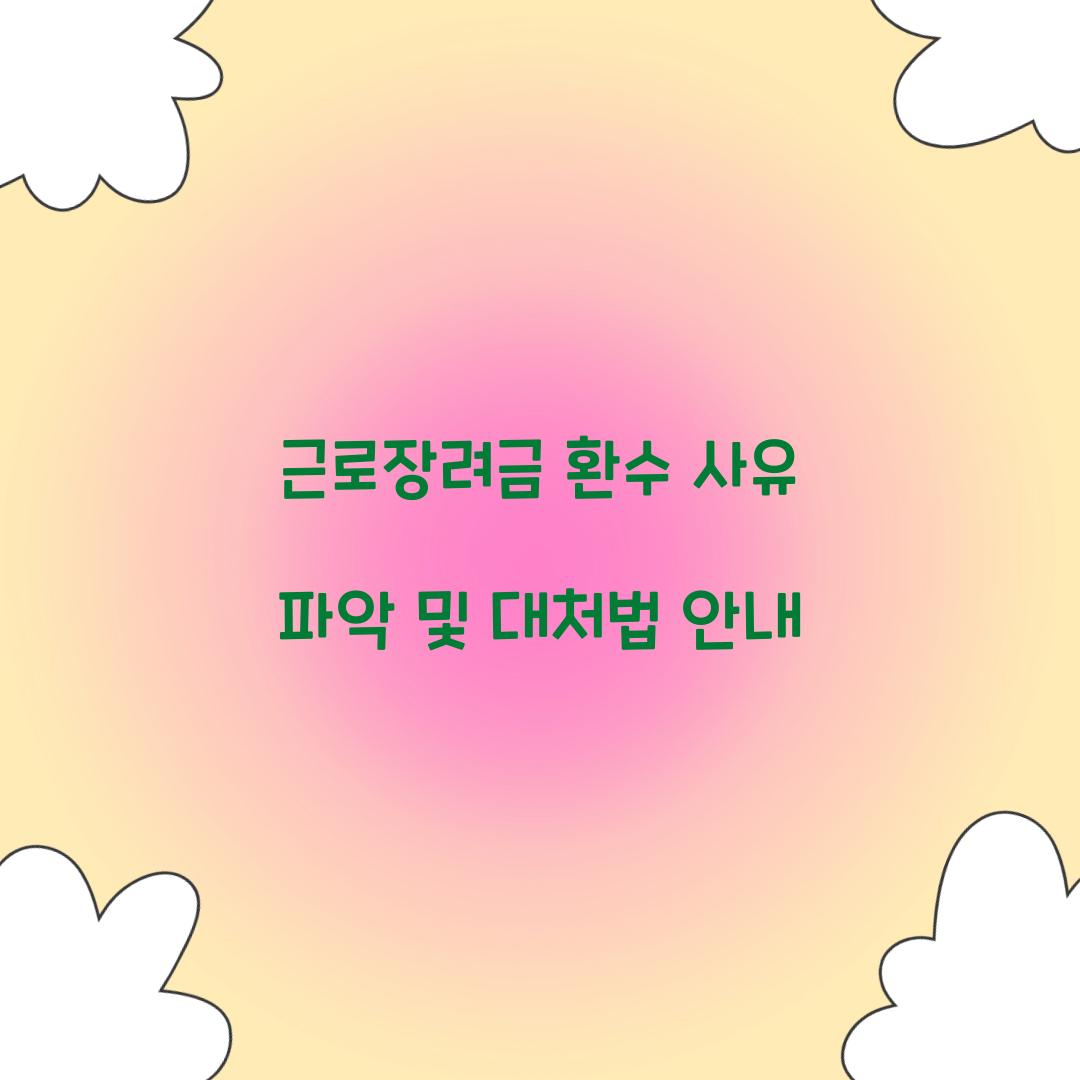 근로장려금 환수 사유