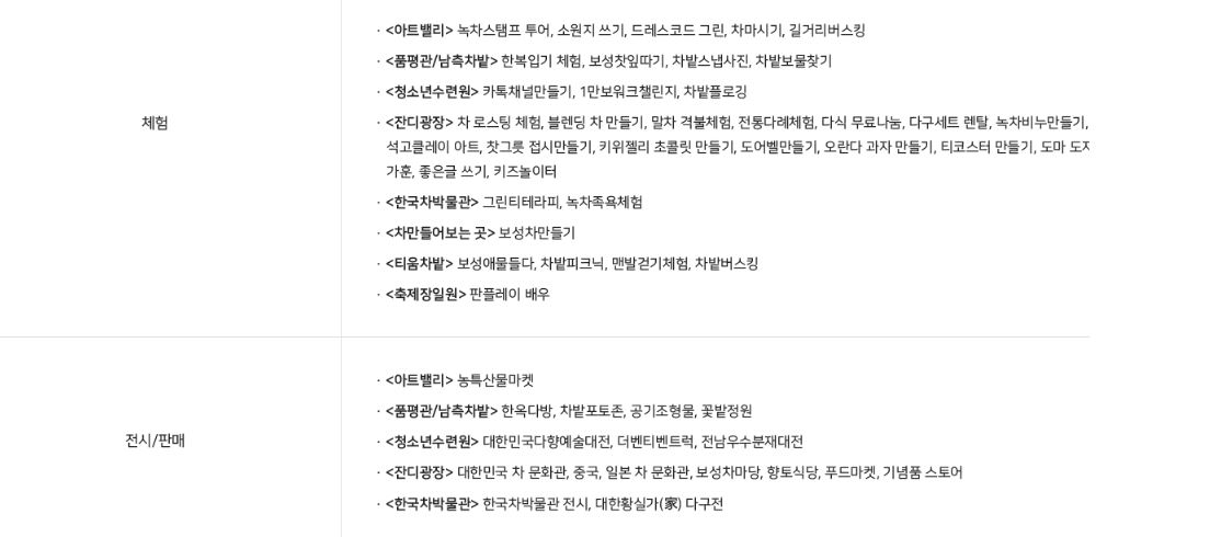 보성다향대축제 기본정보 및 가수 공연 (브브걸,박정현 등)