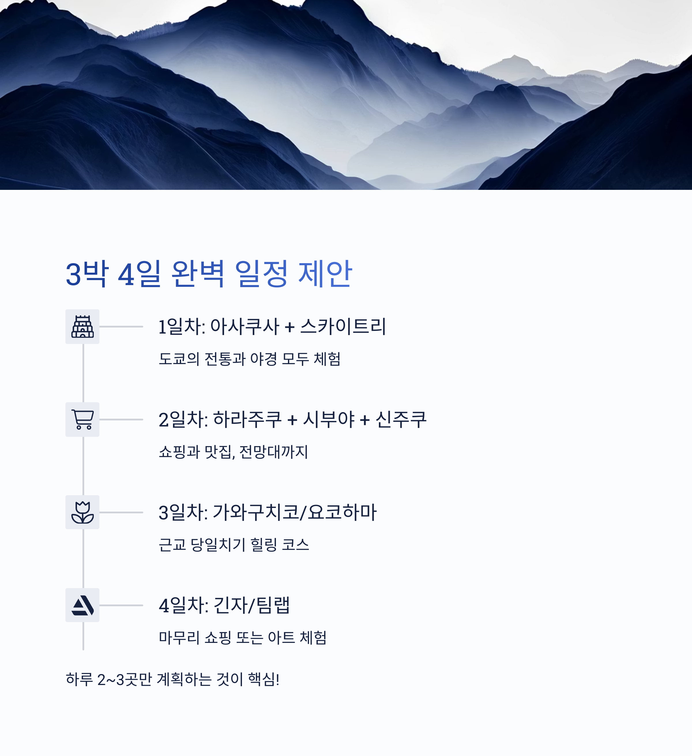 3박4일 완벽 일정 제안
