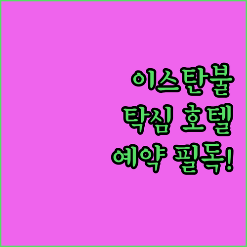 이스탄불 여행객 필독! 탁심 호텔 예..