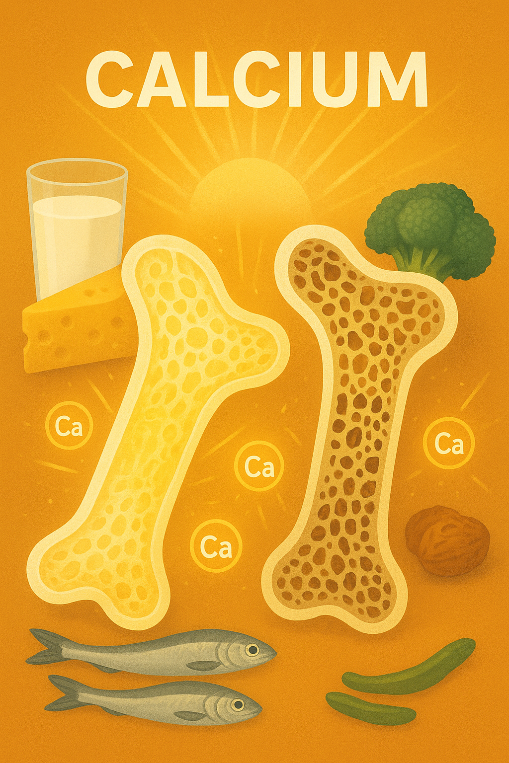 (우유, 치즈, 멸치, 브로콜리) 칼슘이 풍부한 식품