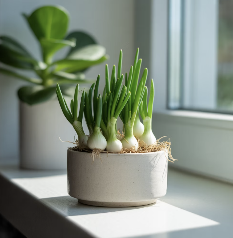 뿌리만 심어도 자라는 '재생 대파'