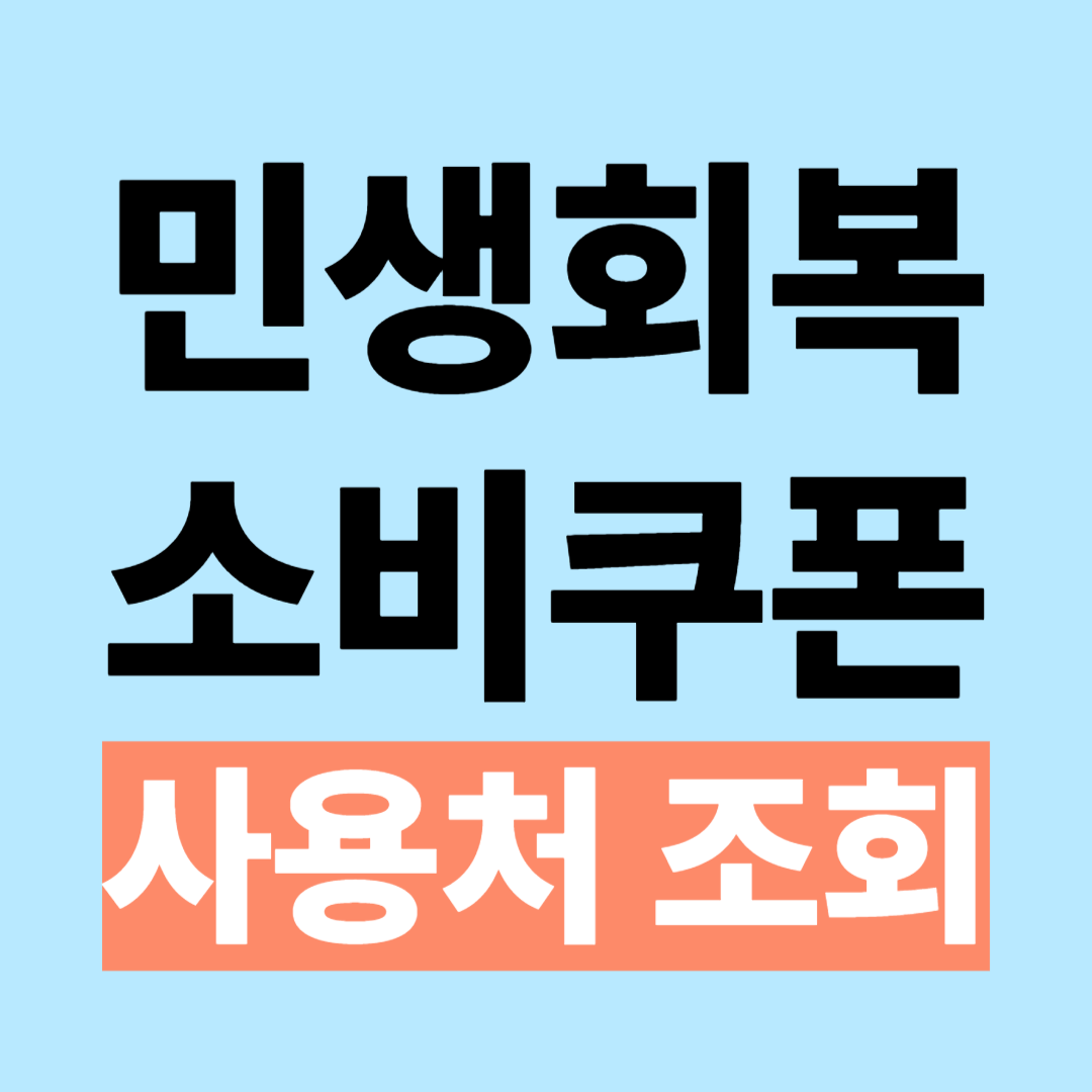 민생회복 지원금 소비쿠폰 사용처 조회 방법