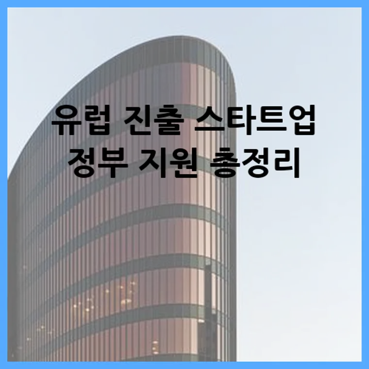 유럽 진출 스타트업 정부 지원 총정리