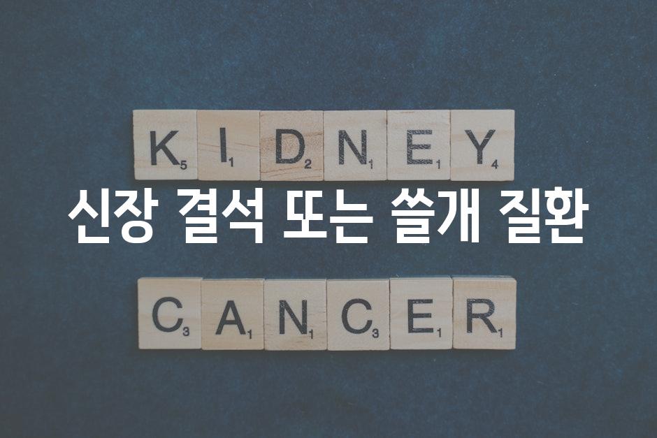 신장 결석 또는 쓸개 질환