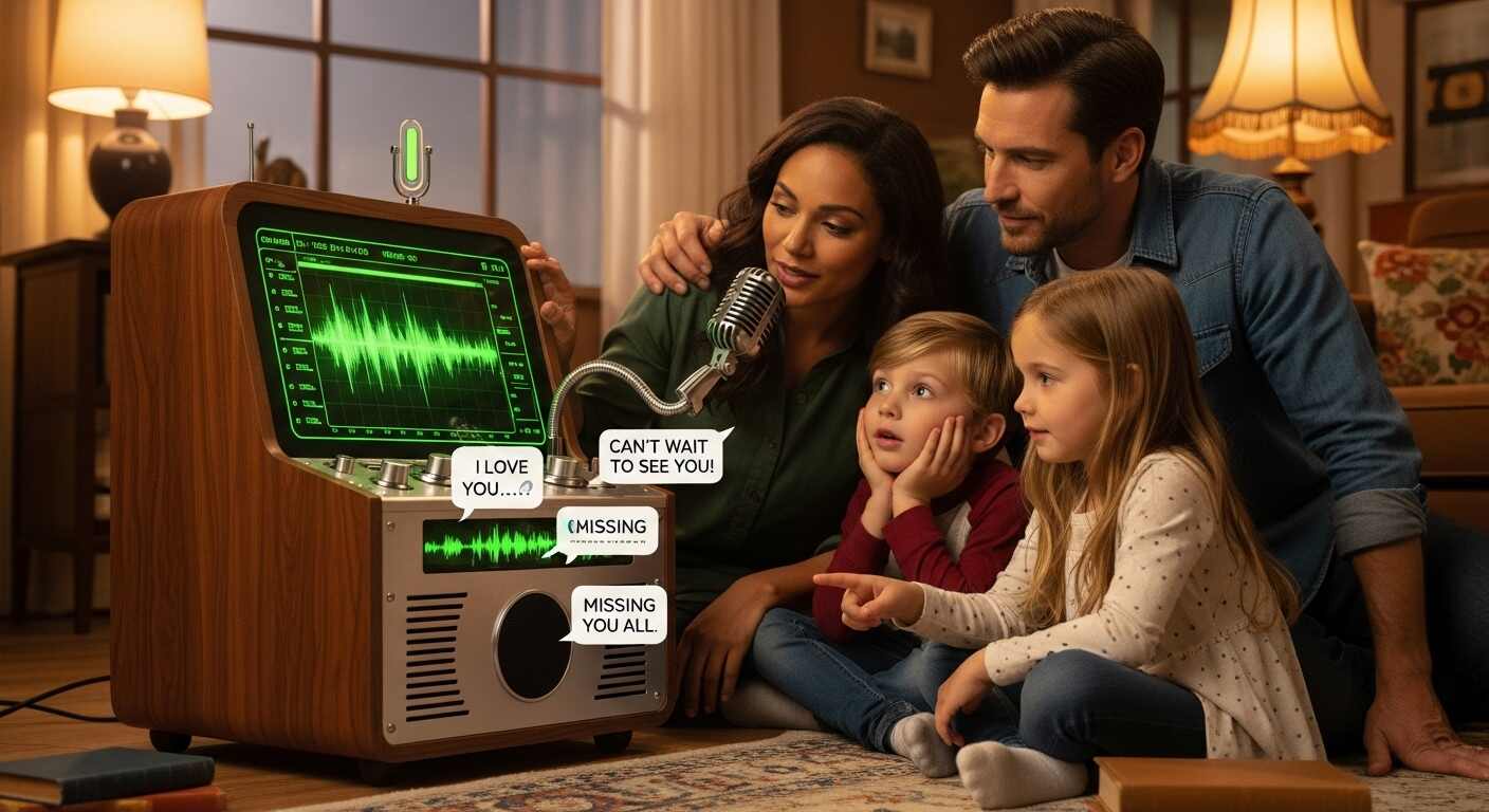 자동 음성메시지를 통해 가족과 소통하는 장면