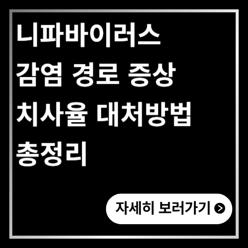 니파바이러스 감염 경로 증상 치사율 대처방법 총정리